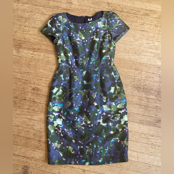 J. Crew Green and Blue Midi Dress - Picture 1 of 5